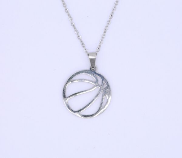 Silberne Kette mit Motiv Basketball, Edelstahl - Image 3