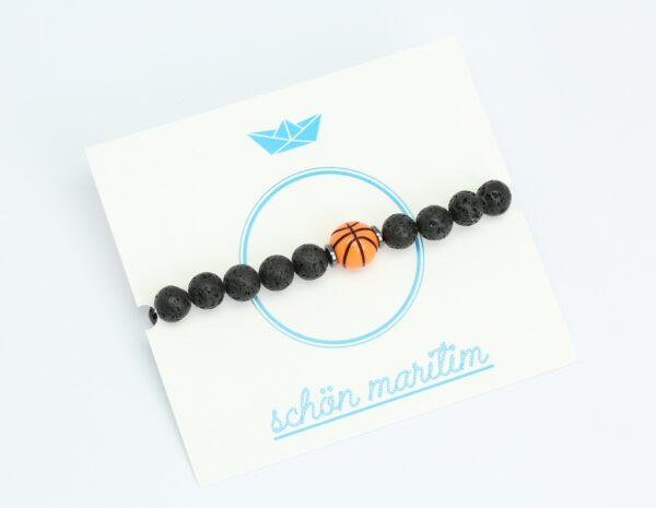 Armband mit Basketball und großen Lavasteinen