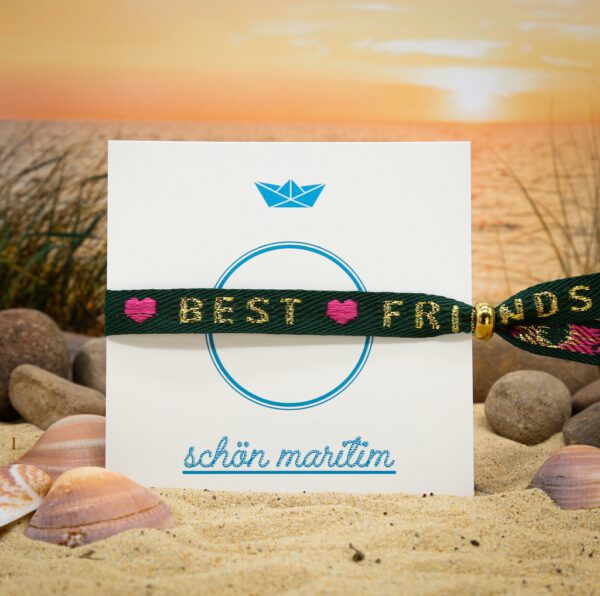 Textilband BEST FRIENDS grün