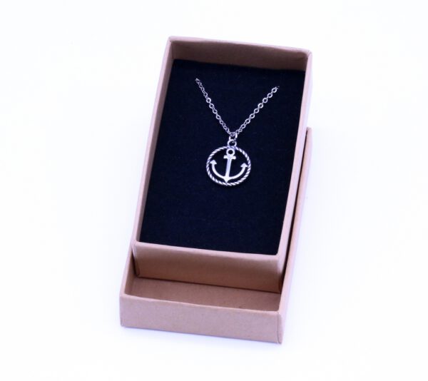 Edelstahl Kette Anker mit Tau, Silber – Bild 2