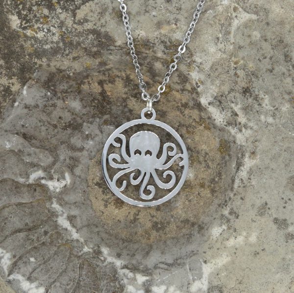 Edelstahl Kette Oktopus Silber