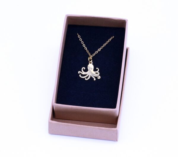 Edelstahl Kette, vergoldet mit Oktopus – Bild 2