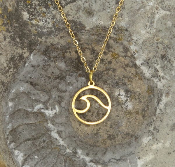 Edelstahl Kette Kleine Welle vergoldet