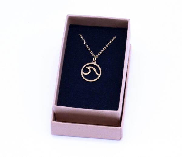 Edelstahl Kette Kleine Welle vergoldet – Bild 3