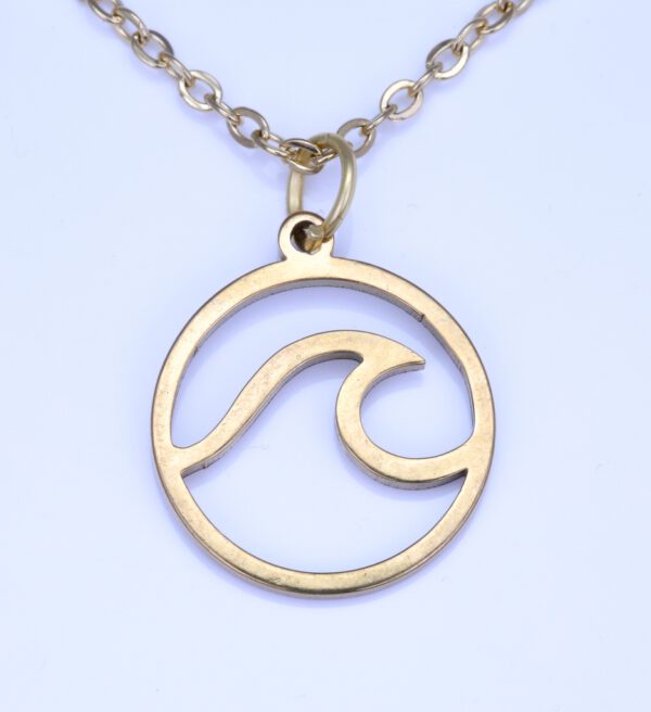 Edelstahl Kette Kleine Welle vergoldet – Bild 2