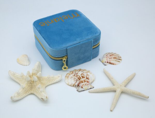 Schmuckbox Samt Blau – Bild 3