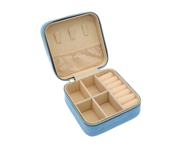 Schmuckbox Samt Blau – Bild 2