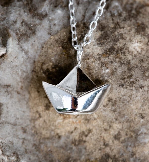 Sterling Silber Kette Papierschiffchen