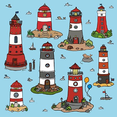 Untersetzer Leuchttürme