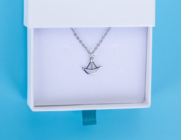 Edelstahl Kette mit Papierschiffchen – Bild 2