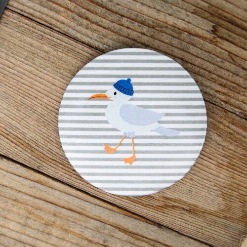 Magnet Möwe mit blauer Mütze