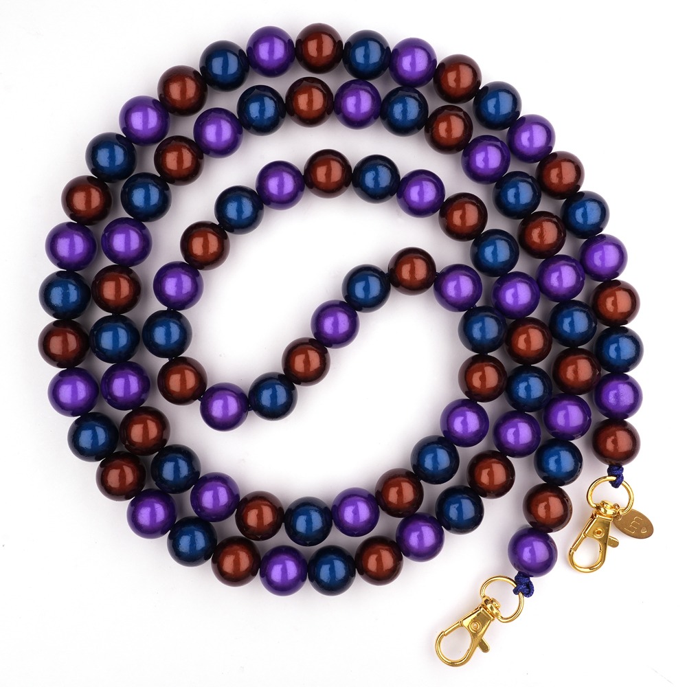 Handykette Galaxy Pearls, braun violett grün